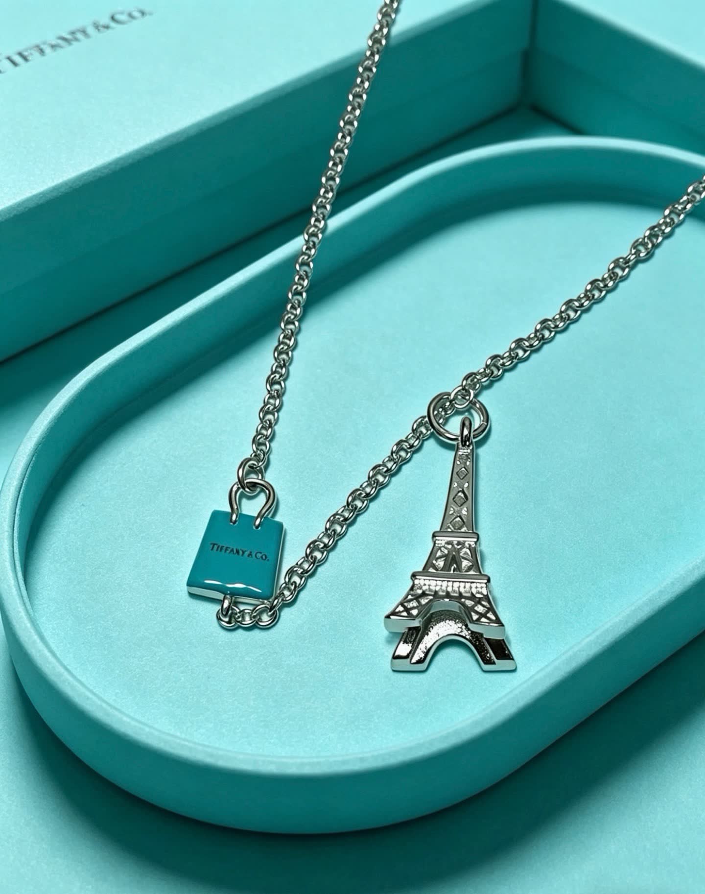 Tiffany & Co Eiffel Tower Charm Necklace